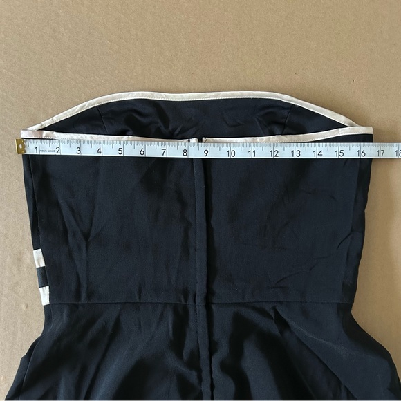 Y2K Gothic Lolita Strapless Black Dress Satin Trim With Bow Sz Medium Early 2000 - Picture 8 of 10